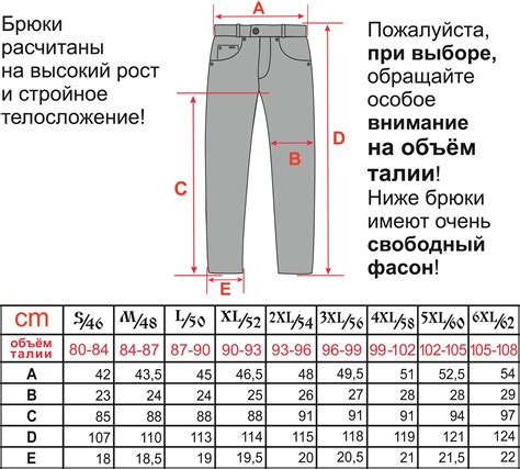 Определение своего размера брюк