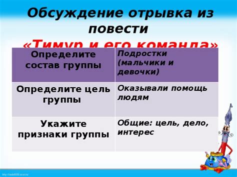 Определите цель и тематику группы