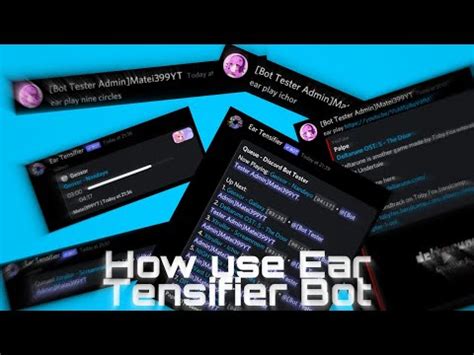 Основные команды для управления ботом Ear Tensifier