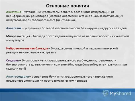 Основные понятия чувствительности