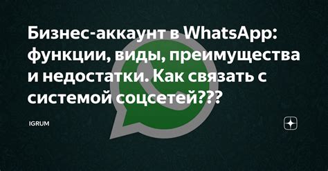 Основные преимущества использования WhatsApp бизнес