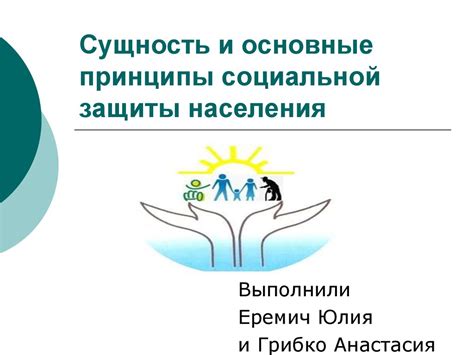 Основные принципы функционирования социальной защиты эжва