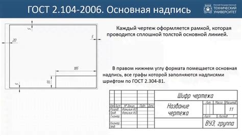 Основные требования к оформлению чертежей по ГОСТ