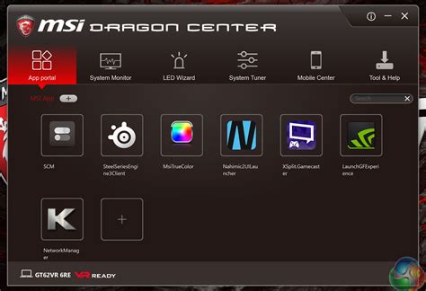 Основные функции Dragon Center