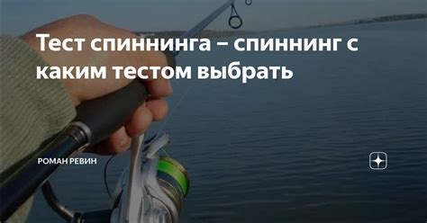 Основные этапы проведения проверки тест спиннинга дома