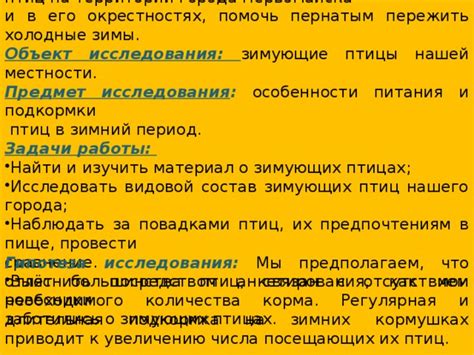 Особенности питания птиц в зимний период