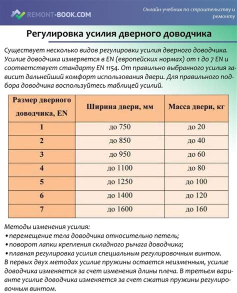 Особенности работы доводчика в разных условиях