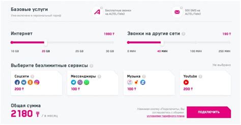 Остаток тарифа Алтел Казахстан