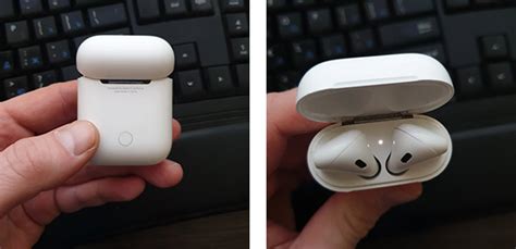 Откройте кейс AirPods и установите их в режим подключения