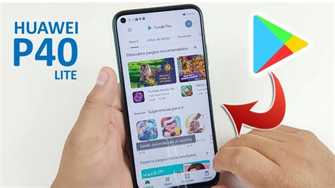 Откройте приложение Play Market на Huawei P40 Lite E