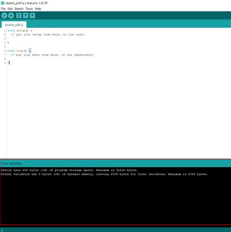 Открытие скетча в Arduino IDE