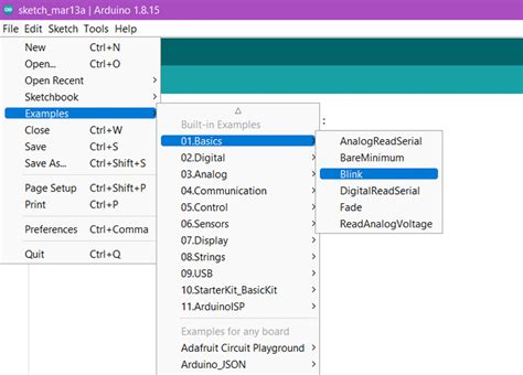 Открытие Arduino IDE