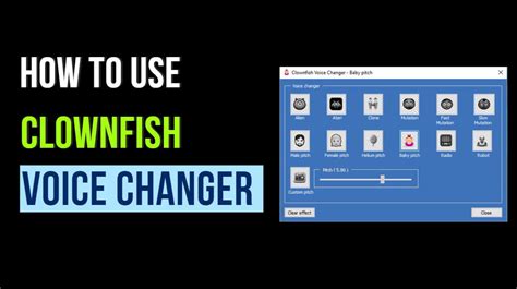 Открытие Clownfish voice changer и выбор настроек
