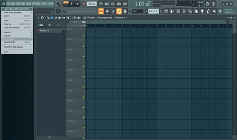 Открытие FL Studio 20 и создание нового проекта