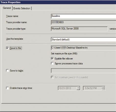 Открытие SQL Server Profiler и создание нового трассировочного шаблона