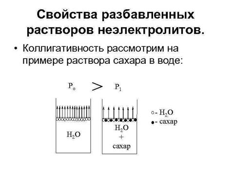 Отличие раствора сахара от электролитических растворов