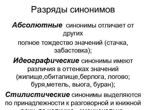 Отличия от других синонимов