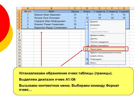 Оформление заголовков и форматирование данных