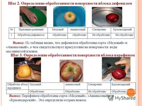 Ощупывание поверхности яблока