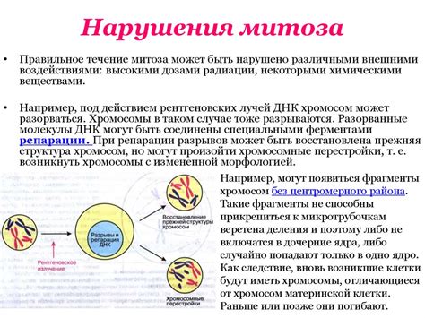 Патологии и нарушения генетической идентичности после митоза