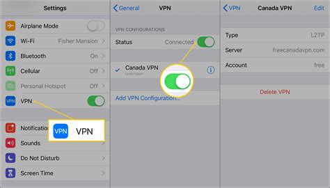 Первоначальная настройка VPN на iPhone