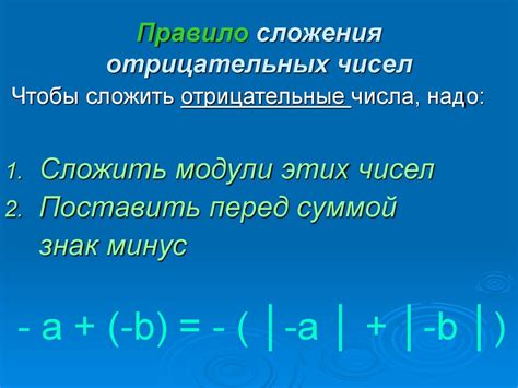 Первый способ: использование отрицательных чисел