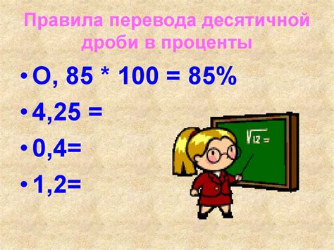 Перевод десятичной дроби 0.67 в проценты