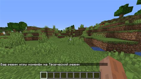 Переключение на режим Cheats в Minecraft