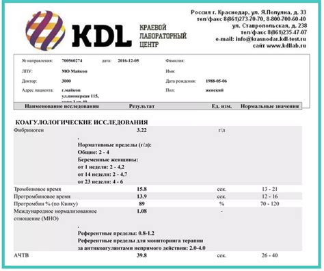 Печать результатов анализов