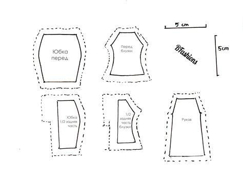 Подготовка выкройки для юбки куклы