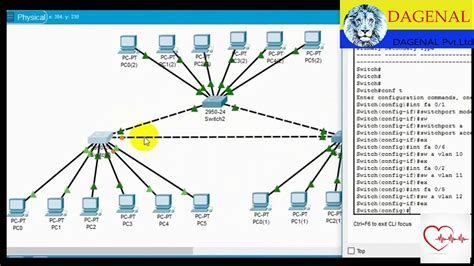 Подготовка к настройке native vlan в Cisco Packet Tracer