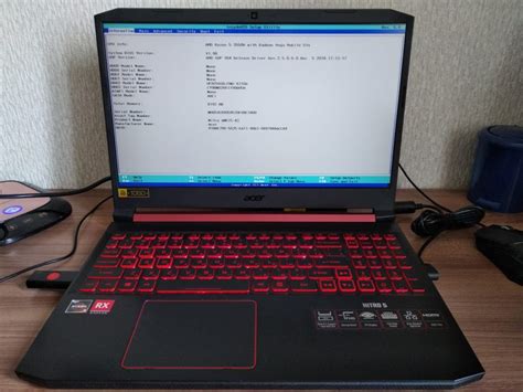 Подготовка к открытию биоса на Acer Nitro 5