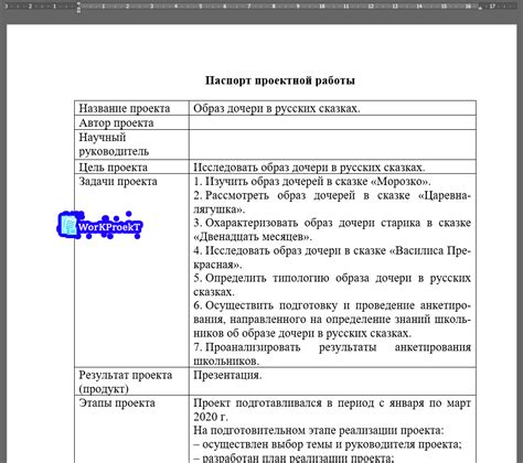 Подготовка к оформлению паспорта проекта