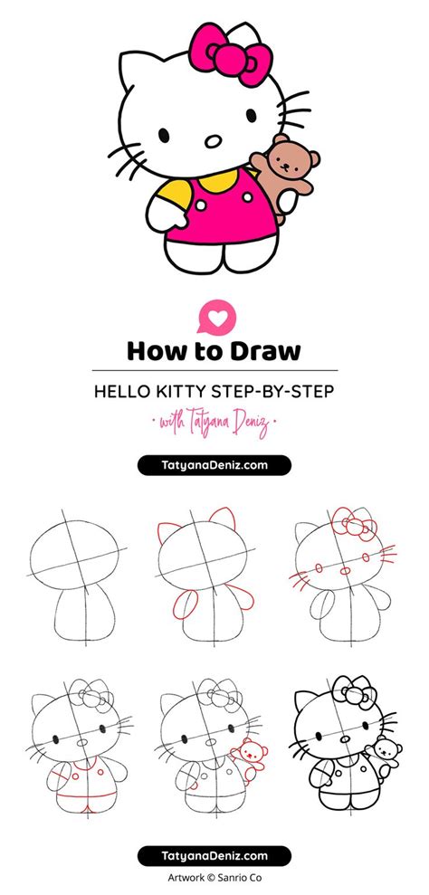 Подготовка к рисованию друзей Hello Kitty