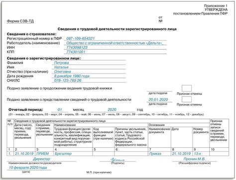 Подготовка отчета СЗВ-ТД к отправке в Фонд социального страхования