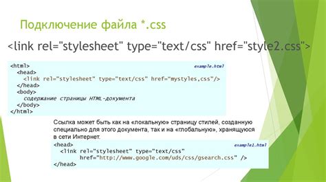 Подключение внешнего CSS файла