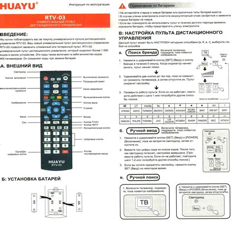 Подключение пульта Huayu к телевизору Telefunken