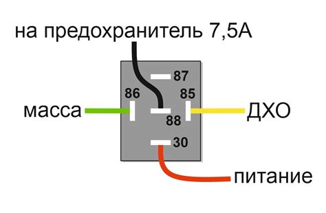 Подключение реле ДХО