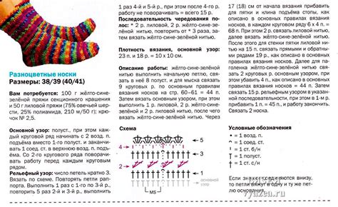 Подробная схема вязания