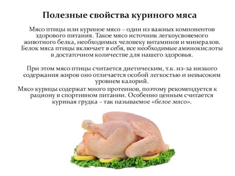 Полезные свойства куриного мяса