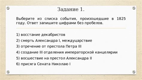 Политические события: отречение Александра II от престола