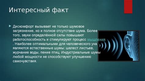 Полное отсутствие шума и отвлекающих факторов