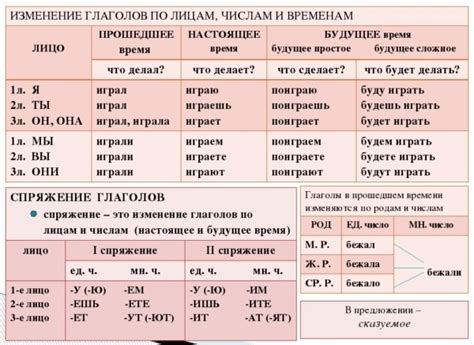 Помощники в определении лица глагола для 4 класса