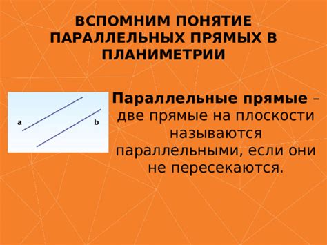 Понятие параллельных прямых