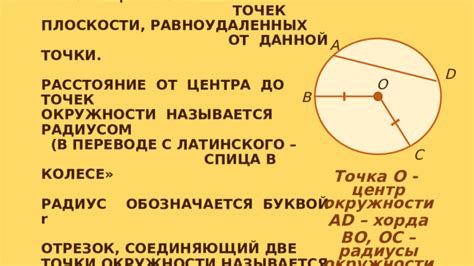 Понятие точки окружности