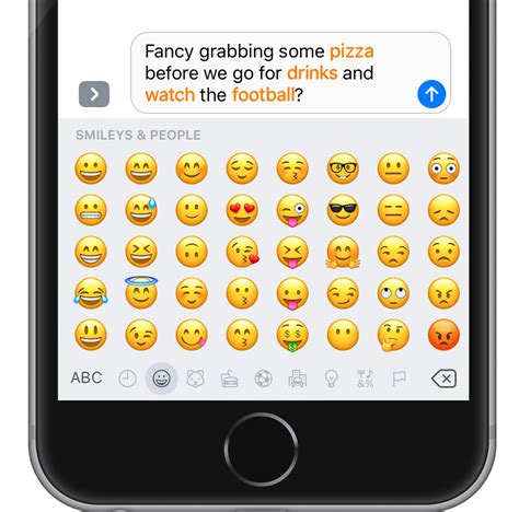 Популярные смайлики на клавиатуре iPhone