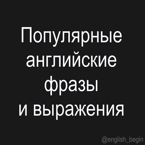 Популярные фразы и выражения