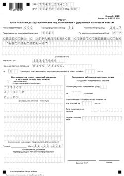 Порядок заполнения 6 НДФЛ: пошаговая инструкция