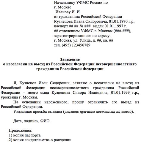 Правила заявления и рассмотрения запроса на запрет выезда за границу