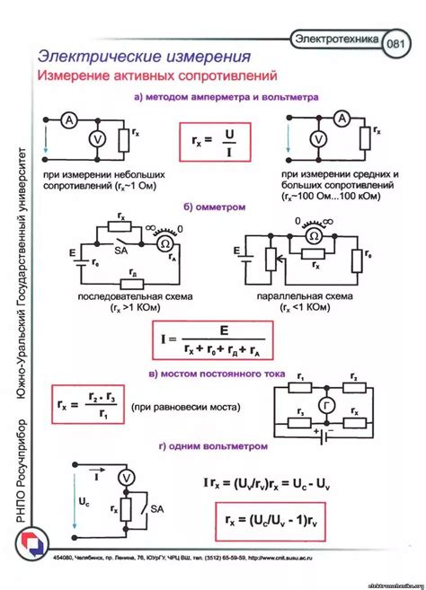 Правила измерения сопротивления проводника